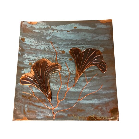 Copper & Slate Wall Art By Sheri Meldrum 11" x 12" - Picture 4 of 7